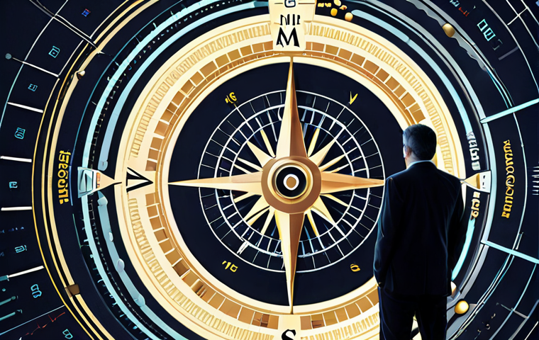 **Prompt 1: Navigating Modern Markets with Expert Guidance**
    A sophisticated visual representing financial advisory as a compass in a rapidly evolving, AI-influenced financial market. An individual (investor) stands amidst swirling, abstract data streams and glowing technological interfaces, symbolizing complex market dynamics and AI analytics. A calm, professional financial advisor figure stands beside them, a subtle, ethereal compass radiating light, guiding the investor towards clarity and informed decisions. The scene conveys intelligence, trust, and the fusion of human wisdom with advanced technology in financial navigation.