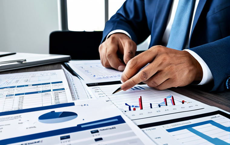 증권투자상담사와 펀드 리스크 설명법 - Diverse Investment Portfolio**

"An organized financial advisor's desk displaying a pie chart repres...