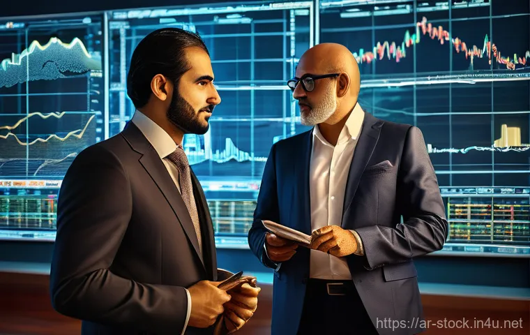 증권투자상담사와 최신 금융 트렌드 - **Prompt 1: Guiding Through the Investment Sea**
    "A distinguished Arab financial advisor, dresse...