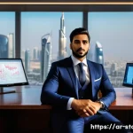 증권투자상담사 자격증의 활용도 - A professional Arab financial advisor in modern formal attire, wearing a tailored dark suit and tie,...
