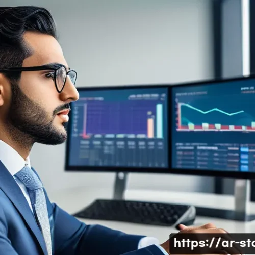 증권투자상담사 커리어 플랜 설계 - A professional Arab male investment advisor in his early 30s wearing a modern tailored business suit...
